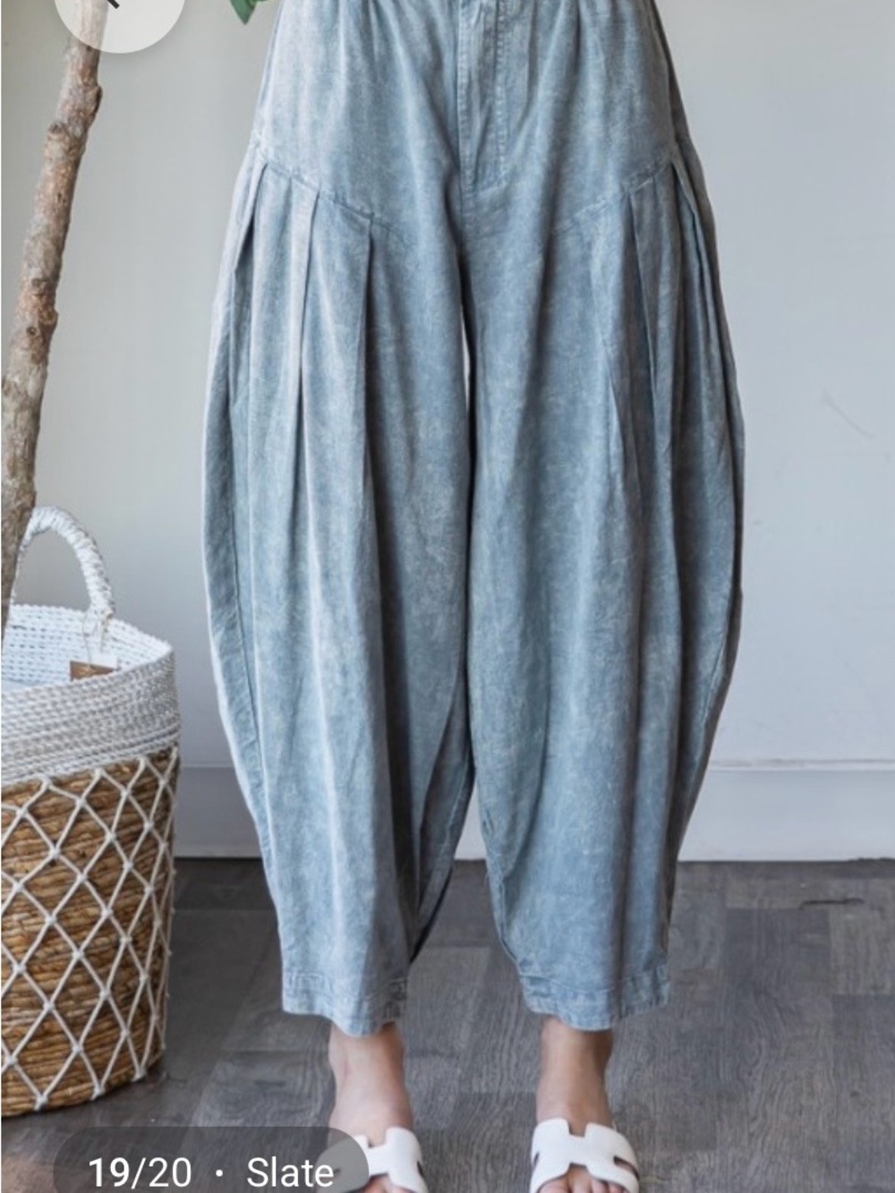 Slate Grey Pleated Balloon BOHO style Pants